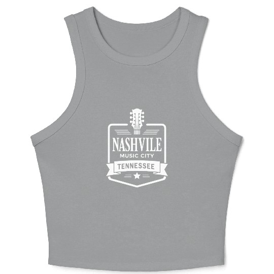 Nashville Music City Guitar Tennessee Crop Tank Top