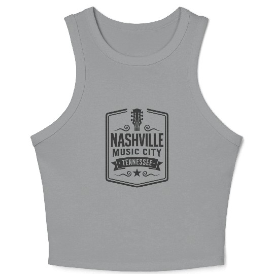 Nashville Music City Guitar Tennessee Crop Tank Top