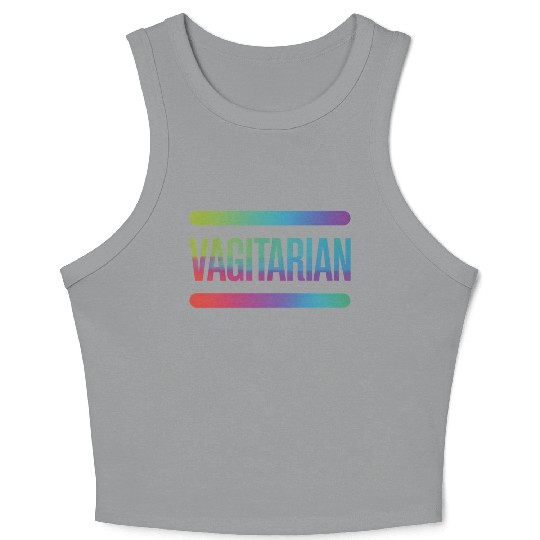 Vagitarian Vegetarian Funny Lesbian LGBTQ Pride Crop Tank Top