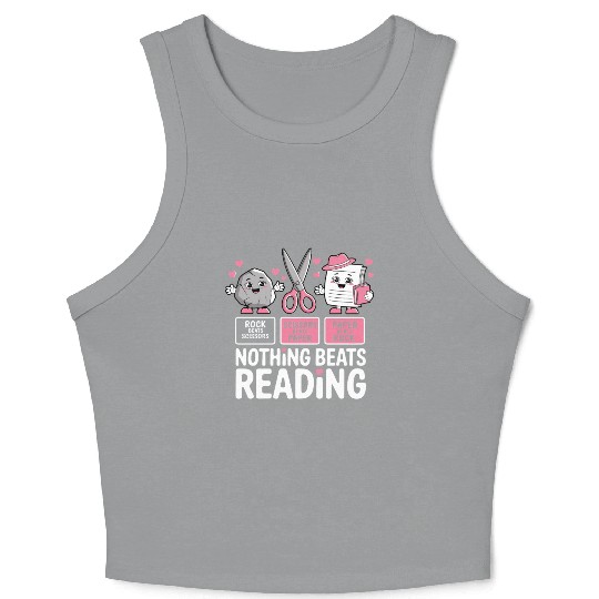 Rock Paper Scissors Nothing Beats Reading Crop Tank Top