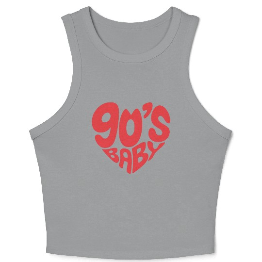 90’s Baby Retro Heart – Nostalgic 90s Kid Throwbac Crop Tank Top