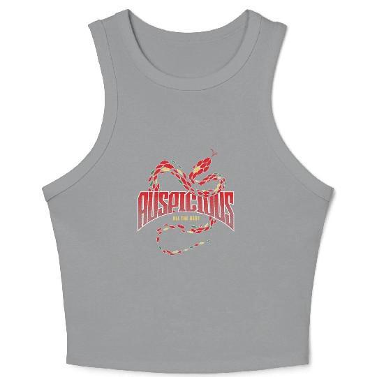 Abstract Snake Illustration Design Crop Tank Top