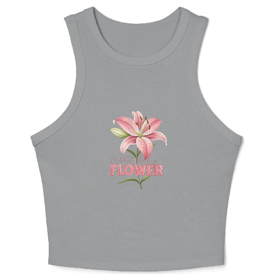 huge lily rose design Crop Tank Top