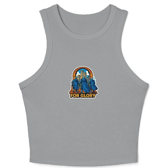 Medieval Knight, Wizard and Monster Crop Tank Top