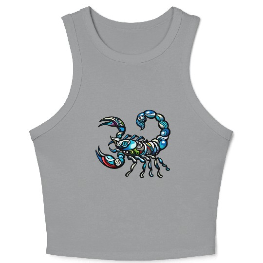 psychedelic scorpion Crop Tank Top