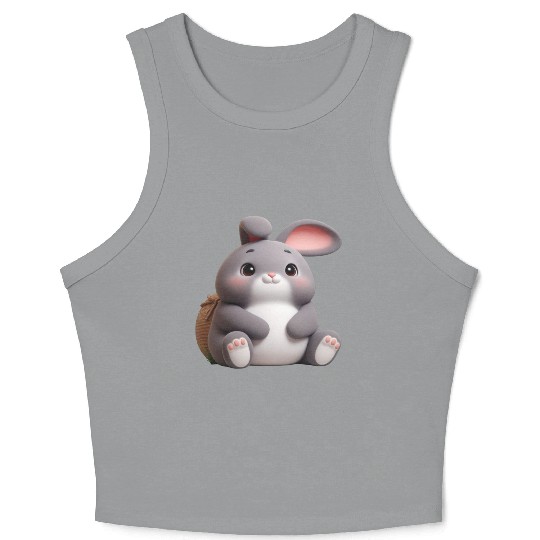 3D Bunny Crop Tank Top