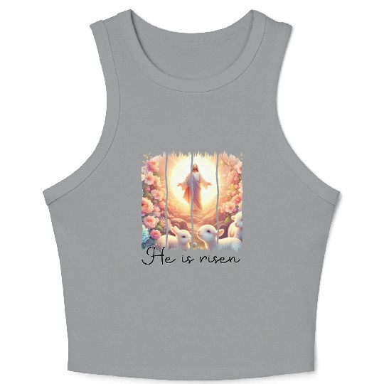 Easter Day Jesus He is risen Crop Tank Top