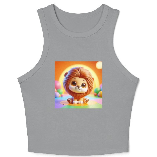 Cute Lion Crop Tank Top