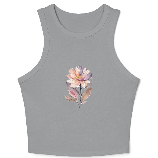 vibrant abstract floral arrangement feat Crop Tank Top