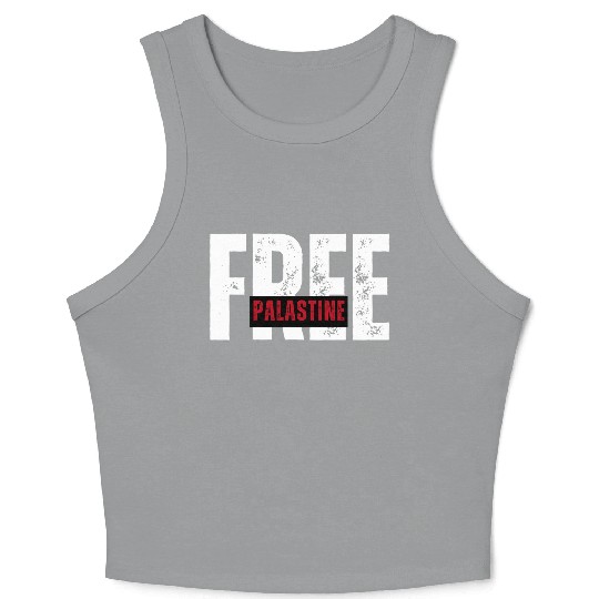 Free Palestine – Solidarity Statement Crop Tank Top