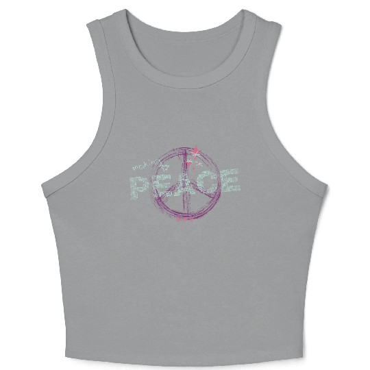 Making Peace Love Symbol Artistic Grunge Design Te Crop Tank Top