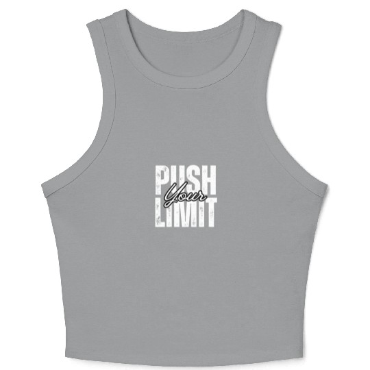 Push Your Limit | Bold Gym Motivation Crop Tank Top for