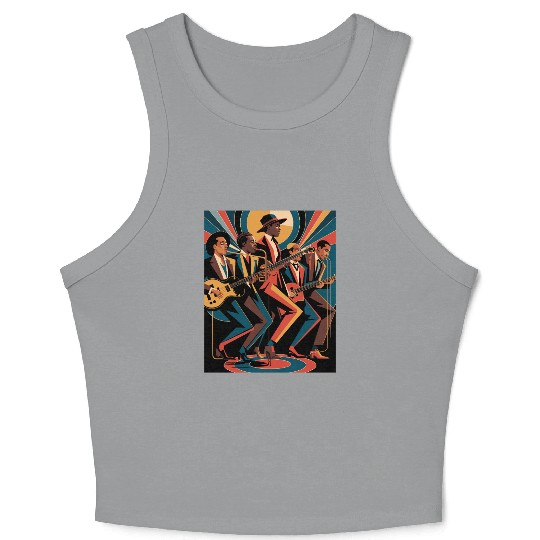 New Orleans Jazz Band art – Elegant New Orleans Ja Crop Tank Top