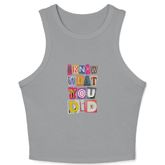 Ransom Note Style Funny Graphic Crop Tank Top