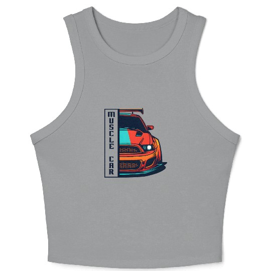 Muscle Car US Crop Tank Top Modern Muscle Car Man Children