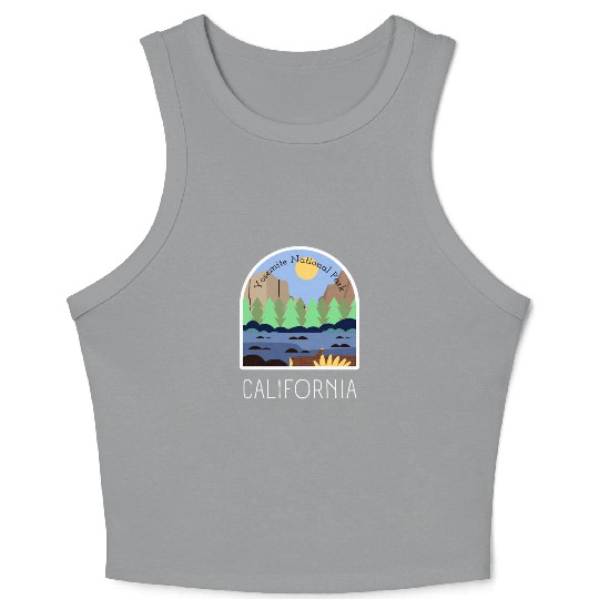 Retro Yosemite National Park California Crop Tank Top