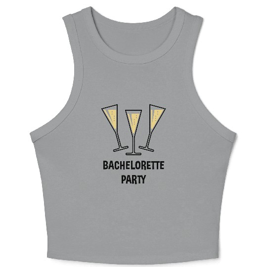 Bachelorette Party (Sparkling Wine Funnel Shut 2C) Crop Tank Top