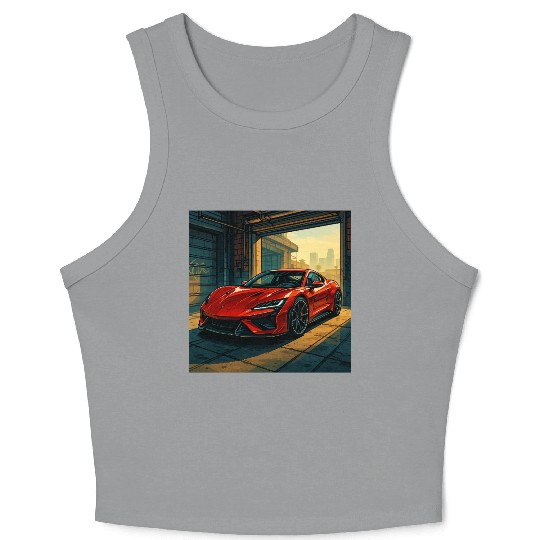 Street Legend - GTA Style Supercar Art Crop Tank Top