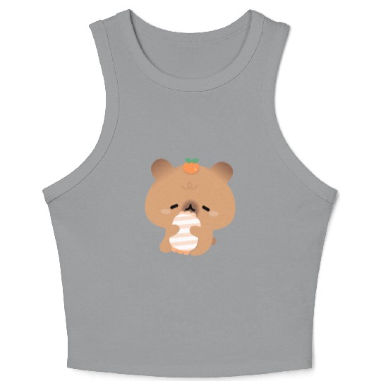 Sleepy Capybara Crop Tank Top