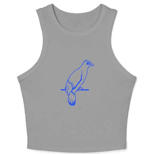 Bird raven dove sitting cable hawk eagle birdie Crop Tank Top