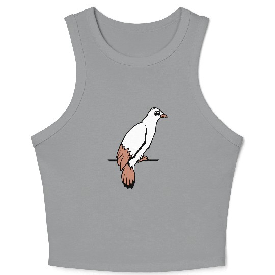 Bird raven dove sitting cable hawk eagle birdie Crop Tank Top