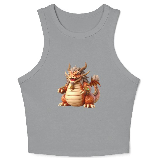 Golden Majesty Dragon Crop Tank Top
