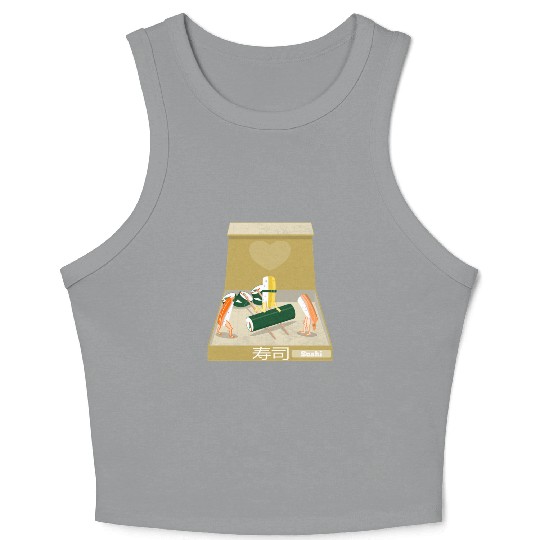 Funny sushi box Crop Tank Top