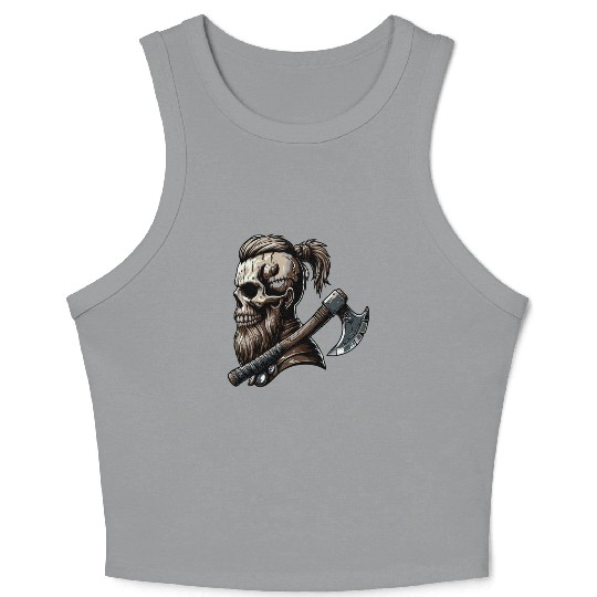 Viking Warrior Man Odin Thor Norman Walhalla Crop Tank Top