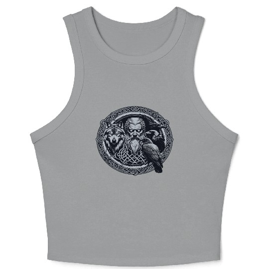 Viking Warrior Man Odin Thor Norman Walhalla Crop Tank Top