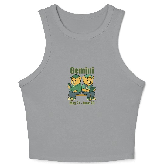 Gemini Bear Crop Tank Top