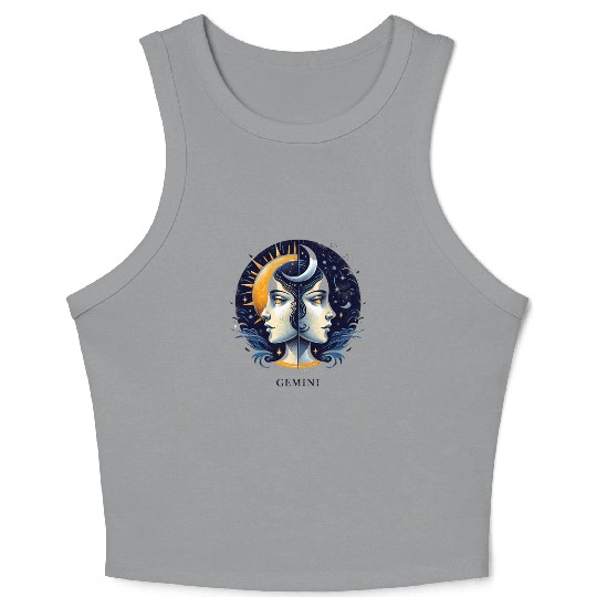 Zodiac Card Gemini Crop Tank Top