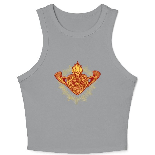 Sacred Heart Claddagh Symbol - Fire Crop Tank Top