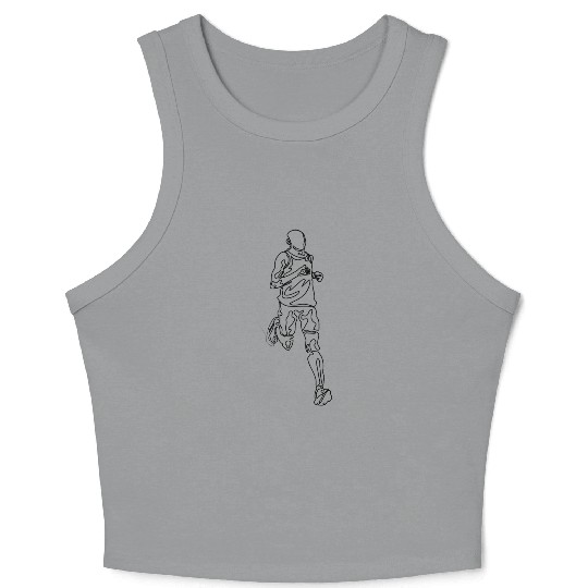 running man single line doodle drawing Crop Tank Top