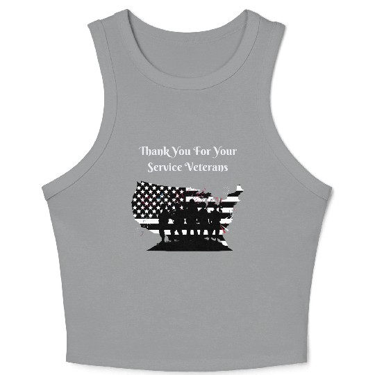 Thank You For Your Service Veterans day US Army Crop Tank Top