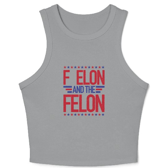 F Elon and the felon funny saying Anti Musk Crop Tank Top