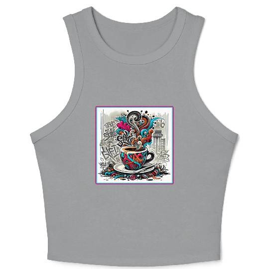 Espresso Graffiti Crop Tank Top