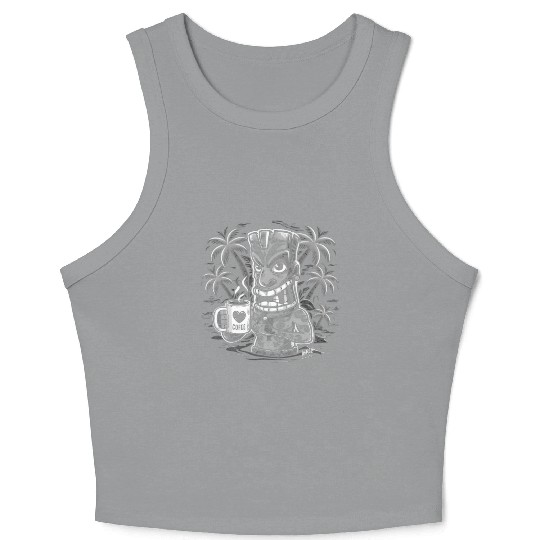 Tiki Coffee Vibes – Tropical Island Energy Crop Tank Top