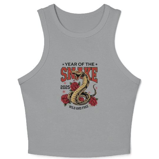 Snake Year of the Snake 2025 Tattoo Design Crop Tank Top