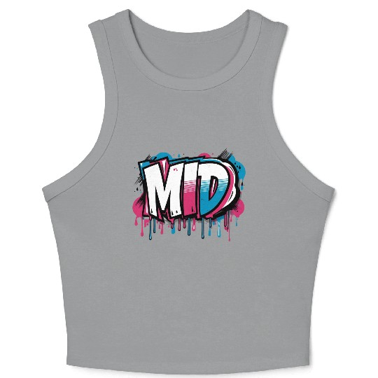 MID Graffiti Crop Tank Top – Funny Gen Z Slang Design