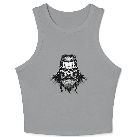 Viking Warrior Man Odin Thor Norman Walhalla Crop Tank Top