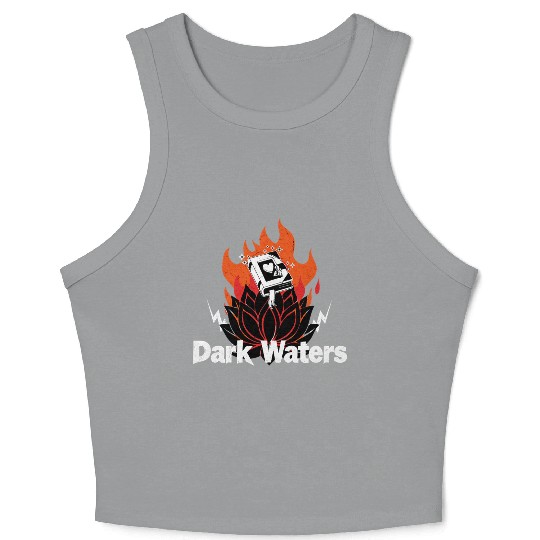 Black Lotus Heart Fire Rock Crop Tank Top