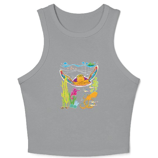 Cute Hawksbill Sea Turtle Crop Tank Top