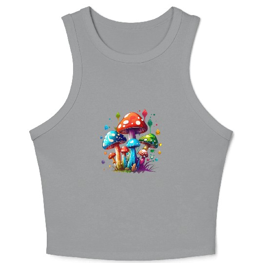Nature's Psychedelic Mushrooms Crop Tank Top