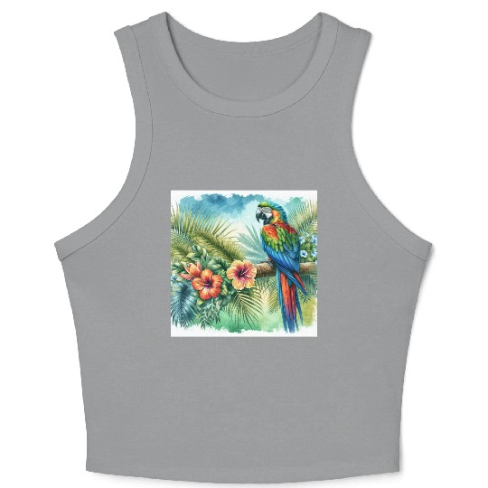 Majestic Macaw Parrot Crop Tank Top
