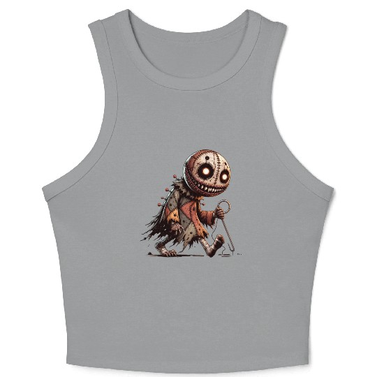 Haunted Rag Doll – Creepy Patchwork Puppet Crop Tank Top