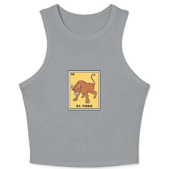 Mexican Lottery Card Game El Toro Crop Tank Top