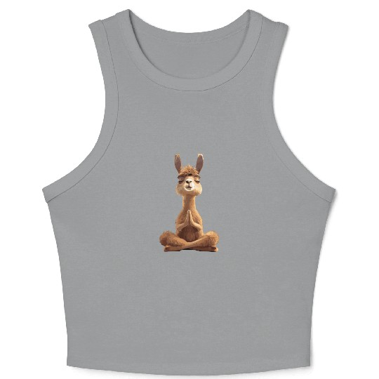 Zen Llama Meditation Serenity Gentle Peaceful Crop Tank Top