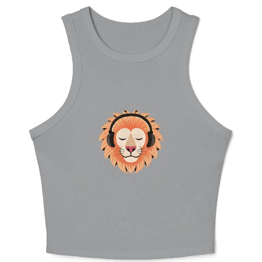 Bass the Vinyl Lion Crop Tank Top
