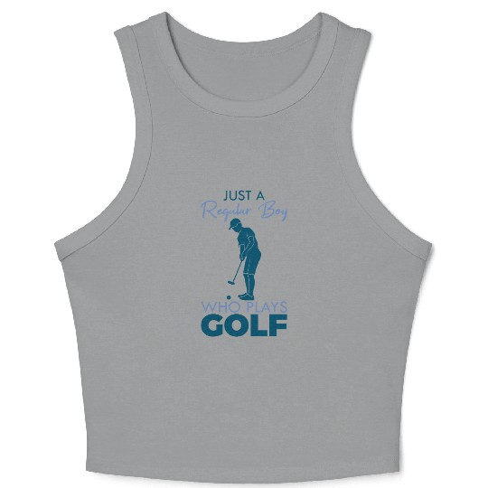 Funny Golfer Boy Crop Tank Top