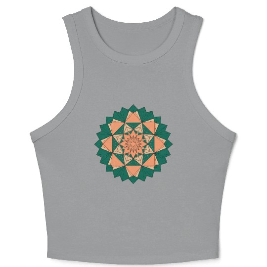 Abstract Starburst Mandala Crop Tank Top